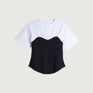 Oak + Fort CORSET DETAIL T-SHIRT